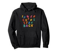 Inner Chaos Stay Back - Funny Sarcastic Quote Pullover Hoodie