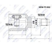 INNER CV JOINT LEFT TOYOTA AVENSIS AZT251 2.4 ATM 2003 - 2008