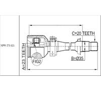 Driveshaft CV joint transmission sided NPW-TY-021 NTY for TOYOTA AVENSIS