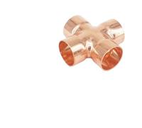 Inner Diameter 6.35/9.52/12.7/15/16/22/28/35/42/54mm Pure Copper End Feed Cross 4 Ways Welding Pipe Connector Air Conditioner(42x1.3mm)