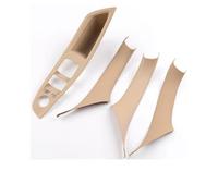 Inner Door Handle LHD Carbon Fiber Car Door Inner Handle Panel Trim Cover Interior Protector Stickers Accessories for BMW 5 Series F10 2011-2017 Door Pull Handle(Beige Paste 4Piece)