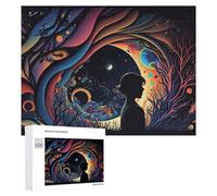 Inner Journey A Whimsical Artwork: New Year Puzzle Gift, 500 PCS Adult Wooden Jigsaw, for Mindful Indoor Entertainment