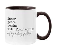 Inner Peace Begins with Four Words Cup Accent Ceramic Cups 11 Oz Christmas Birthday for Men Women Coffee Mug