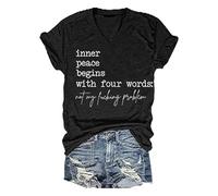 Inner Peace Begins with Four Words Short Sleeve Shirts for Women (Black XL)