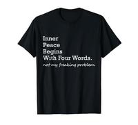 Inner Peace Begins with Four Words Value Graphic T-Shirt, Men, Black, XL
