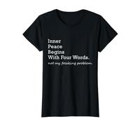 Inner Peace Begins with Four Words Value Graphic T-Shirt, Women, Black, M