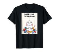 Inner Peace Outer Chaos Bunny Funny Mess Zen Rabbit Cool Art T-Shirt