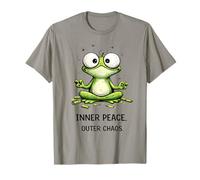 Inner Peace Outer Chaos Meditating Frog Tee T-Shirt