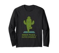 Inner Peace Outer Sparkle Cactus Yoga Long Sleeve T-Shirt