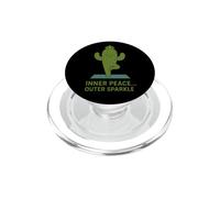Inner Peace Outer Sparkle Cactus Yoga PopSockets PopGrip for MagSafe