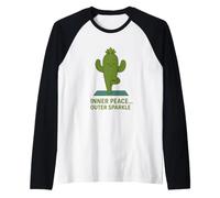 Inner Peace Outer Sparkle Cactus Yoga Raglan Baseball Tee