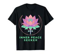 Inner Peace Seeker Lotus Moon Botanical Mandala T-Shirt
