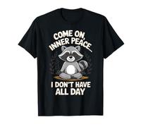 Inner Peace Seeking Raccoon Meditation Humor Design T-Shirt