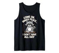 Inner Peace Seeking Raccoon Meditation Humor Design Tank Top