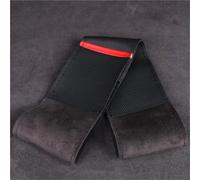 Inner Ring Steering Wheel Cover Leather Car Steering Wheel Cover DIY Universal 38cm Embossed Auto Case Wear Resistant Breathable(Style A Black Thread)