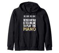 Inner Thought In My Head Says Play The Piano Zip Hoodie