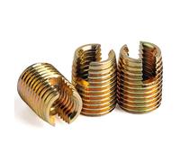 Inner Thread Self-Tapping Inserts, Self Tapping Threaded Inserts M2-M20 Stainless/Carbon Steel 1-10 Pcs Slotted Screw Bushing(Carbon steel,M14-1pcs)