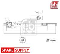 INNER TIE ROD FOR TOYOTA AVENSIS FEBI BILSTEIN 192990 FITS FRONT AXLE