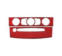 Inner Trim Car For BMW 5 Series E60 2004-2010 Accessories Carbon Fiber Interior Car Air Conditioner CD Control Panel Trim Cover Frame Stickers(Style A(Red) 2004-2007)