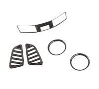 Inner Trim For Nissan For Navara NP300 2015-2020 Carbon Fibre ABS Car Air Conditioner AC Outlet Vent Frame Cover Trim Accessories 5PCS