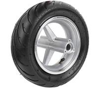 Inner Tube, Stainless Steel + Rubber Black Pocket Bike Tire Wheel Tyre Rims Anti-Skid Accessories Fit for 47cc 49cc Pocket Bike (Rear Wheel 110/50-6.5 in)