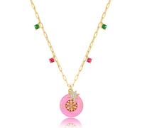 INNERDIVA Christmas Necklaces for Women, Christmas Theme Necklaces, Pink Christmas Candy, Pink Christmas Tree, Snowflake Necklaces Christmas Jewelry Present for Women, Brass, No Gemstone