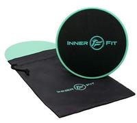 InnerFit Core Sliders for Working Out - Set of 2 Dual Sided Exercise Sliders Fitness Discs - Durable Strength Slides suitable for carpets and hardwood floors (Turquoise)