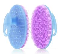 INNERNEED Magnetic Silicone Body Scrubber for Shower - Soft, Hygienic Exfoliating Body Brush with Magnetic Core for Daily Cleansing, Circulation & Skin Vitality (Purple)