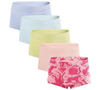 INNERSY Girls Boxers Underwear Cotton Teen Boxer Pants Comfy Teenager Boyshort Knickers 5 Pack (8-10 Years, Cheetah/Pink/Blue/Pale Blue/Green)