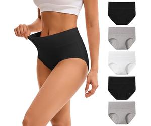 INNERSY Ladies Knickers Full Briefs Womens Panties, 10, Black/Grey/White