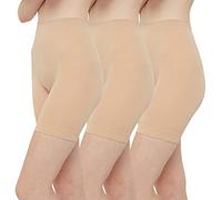 INNERSY Ladies Nude Cycling Shorts Anti Chafe Shorts Womens Seamless Beige Boxer Shorts 3 Pack (XXX-Large, Beige)