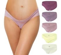 INNERSY Maternity Knickers Under Bump Pregnancy Postpartum Underwear 5 Pack | 100% Cotton Gusset, Low Cut Soft Hipster Panties, Tag-free, Stretchy Pants for All Stages & After Childbirth Wear, Mums-to-be
