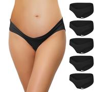INNERSY Maternity Knickers Under Bump Pregnancy Postpartum Underwear 5 Pack | 100% Cotton Gusset, Low Cut Soft Hipster Panties, Tag-free, Stretchy Pants for All Stages & After Childbirth Wear, Mums-to-be