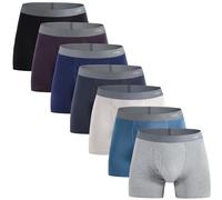 INNERSY Mens Boxer Shorts Soft Cotton Underwear Trunks with Fly Multipack 7 | Weekly Boxers Briefs, Breathable Hipster Pants, Running/Hiking/Jogging/Gym/Daily Wear, All Seasons, Holiday Gift, Tag-free