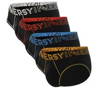 INNERSY Mens Briefs Underwear Black Underpants Breathable Pants with Separate Pouch 4 Pack (L, 4 Black)