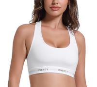 INNERSY White Ladies Bras Non Wired Everyday Bra for Women Comfy Bralettes Crop Top Teen Girls (S, White)