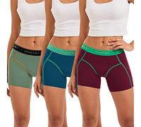 INNERSY Womens Boxer Shorts Chub Rub Boyshorts for Under Dresses Midi Cotton Underwear 3 Pack (18, Blue/Green/Burgundy)