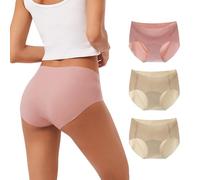 INNERSY Women's Seamless No Show Hipster Panties Invisible Light Underwear 3-Pack, Nude Dip, M