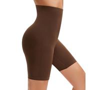 INNERSY Women's Shapewear Seamless Tummy Control Body Shaper Shorts High Waisted Hold Me in Pants (S, Brown)