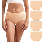 INNERSY Womens Underwear Ladies Cotton Knickers Maternity Pants After Birth Soft Briefs 4 Pack (12, 4 Basic Beige)