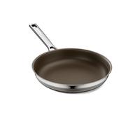 Innerwell Ceramic Frying Pan 20 cm Brown, Titanium Non-Stick Small Omelette Pan, Scratch-Resistant Egg Pan Induction with Tri-Ply Stainless Steel for All Types of Stoves, PFOA Free