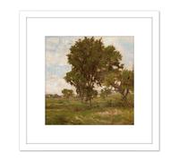 Inness The Elm Tree C1880 Painting 8X8 Inch Square Wooden Framed Wall Art Print Picture with Mount Artery8 White One Size