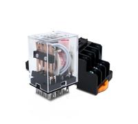 Innfeeltech 1 Pcs AC 220V Electromagnetic Power Relay with, 14 Pin 5A Coil Relays with Sock Base HH54P