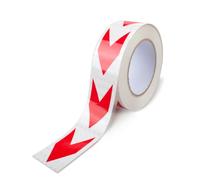 Innfeeltech 1 Pcs Reflective Arrowhead Warning Tape, 50mm*25m, Night Reflection Arrow Marked adhesive Tape, White and Red