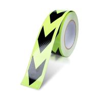 Innfeeltech 1 Pcs Reflective Arrowhead Warning Tape, 50mm*25m, Night Reflection Arrow Marked adhesive Tape, Green and Black