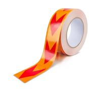 Innfeeltech 1 Pcs Reflective Arrowhead Warning Tape, 50mm*25m, Night Reflection Arrow Marked adhesive Tape, Yellow and Red