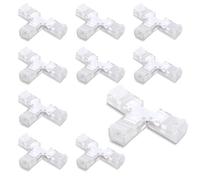 Innfeeltech 10 Pcs Strip Connector Wire Quick Connector for 10MM 2 Pin LED Light, Double Side Strip, T Type