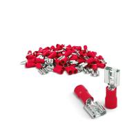 Innfeeltech 100 Pcs Cold Pressed Crimp Terminals, Connector 0.8 * 6.35mm For Cable 0.5mm² to 1.5mm², 10A, FDD1.25-250