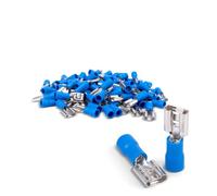 Innfeeltech 100 Pcs Cold Pressed Crimp Terminals, Connector 0.8 * 6.35mm For Cable 1.5mm² to 2.5mm², 15A, FDD2-250