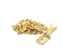 Innfeeltech 100 Pcs Non-Insulated Brass Spade Crimp Terminals, Connector Width 6.3mm for Cable 1mm² to 1.5mm², Male